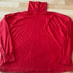 Women’s Red Turtleneck Large Long Sleeve Top